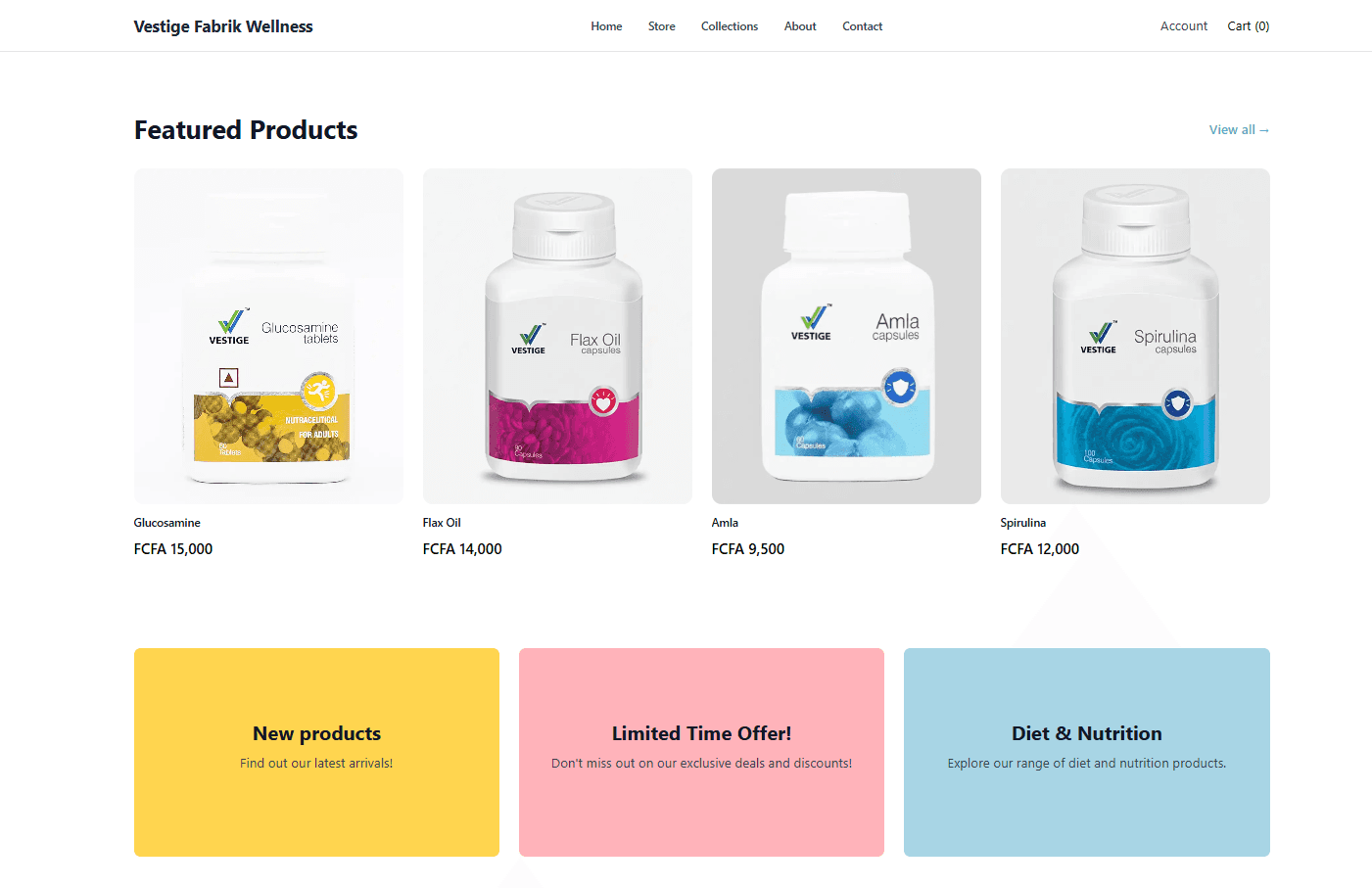 supplement e-commerce site
